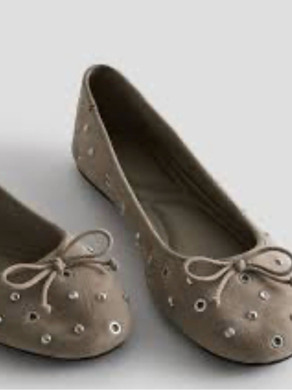 Primark Taupe Eyelet Ballet Flats